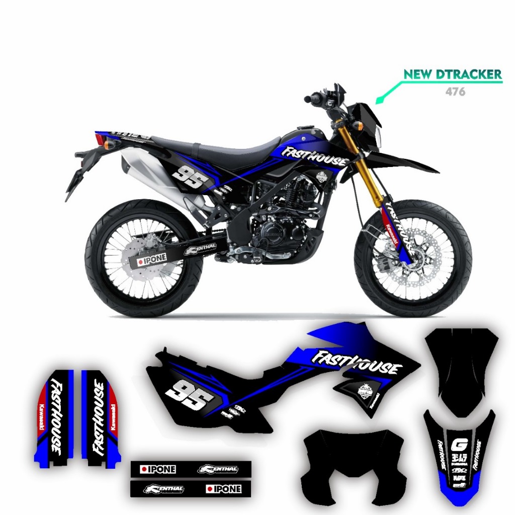 decal fullbody dtracker  sticker striping variasi stiker keren motif hiu hitam list biru simple kere