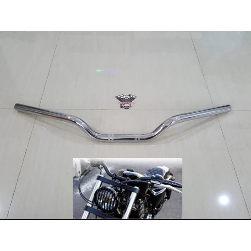 stang bar drag 3" harley chrome