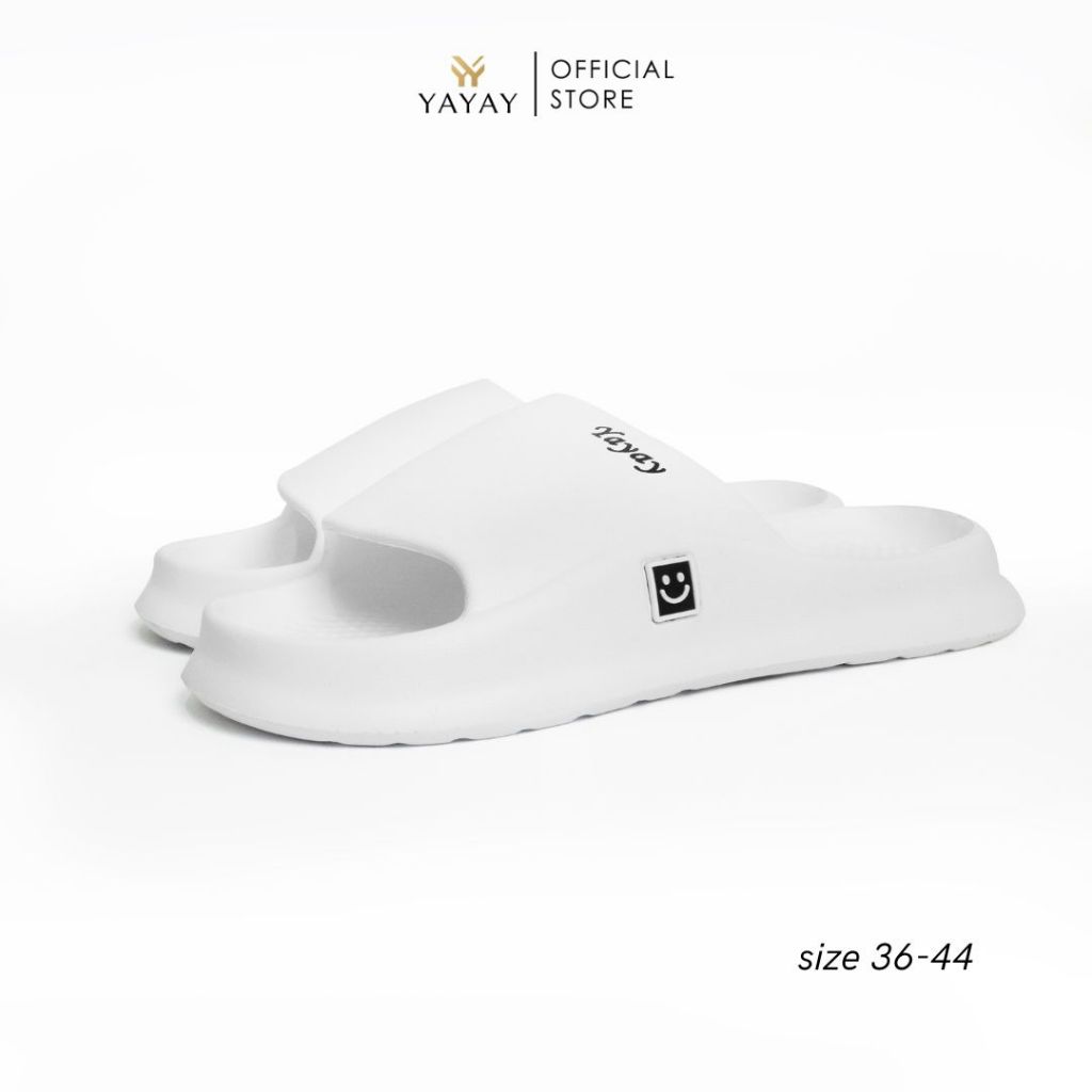 YAYAY Sandal Sendal Slop Pria Polos Putih Size 36-44