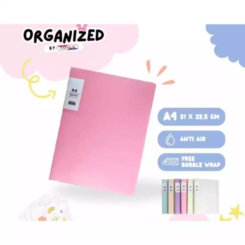 

CLEAR HOLDER CLEAR BOOK TOPLA A4 ISI 20 LEMBAR CH-222 6WARNA TERMURAH