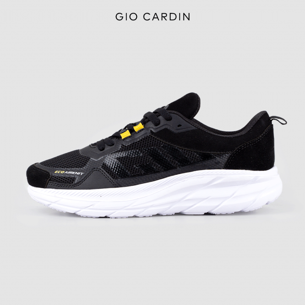 GIO CARDIN - Running Shoes GIO 201 Black White Sepatu Lari Pria Sepatu Sneaker Pria Sepatu Olahraga