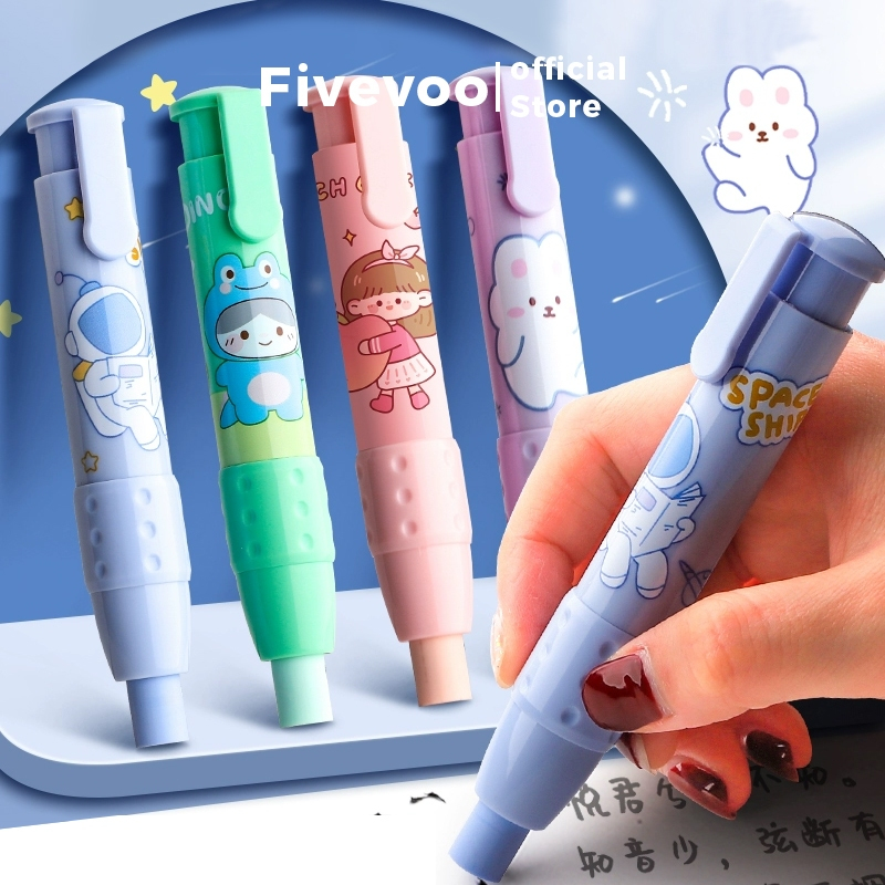 

FIVEVOO Penghapus Pensil Mekanik Motif Karakter Lucu/Mechanical Eraser/ Hapusan Eraser Lipstik