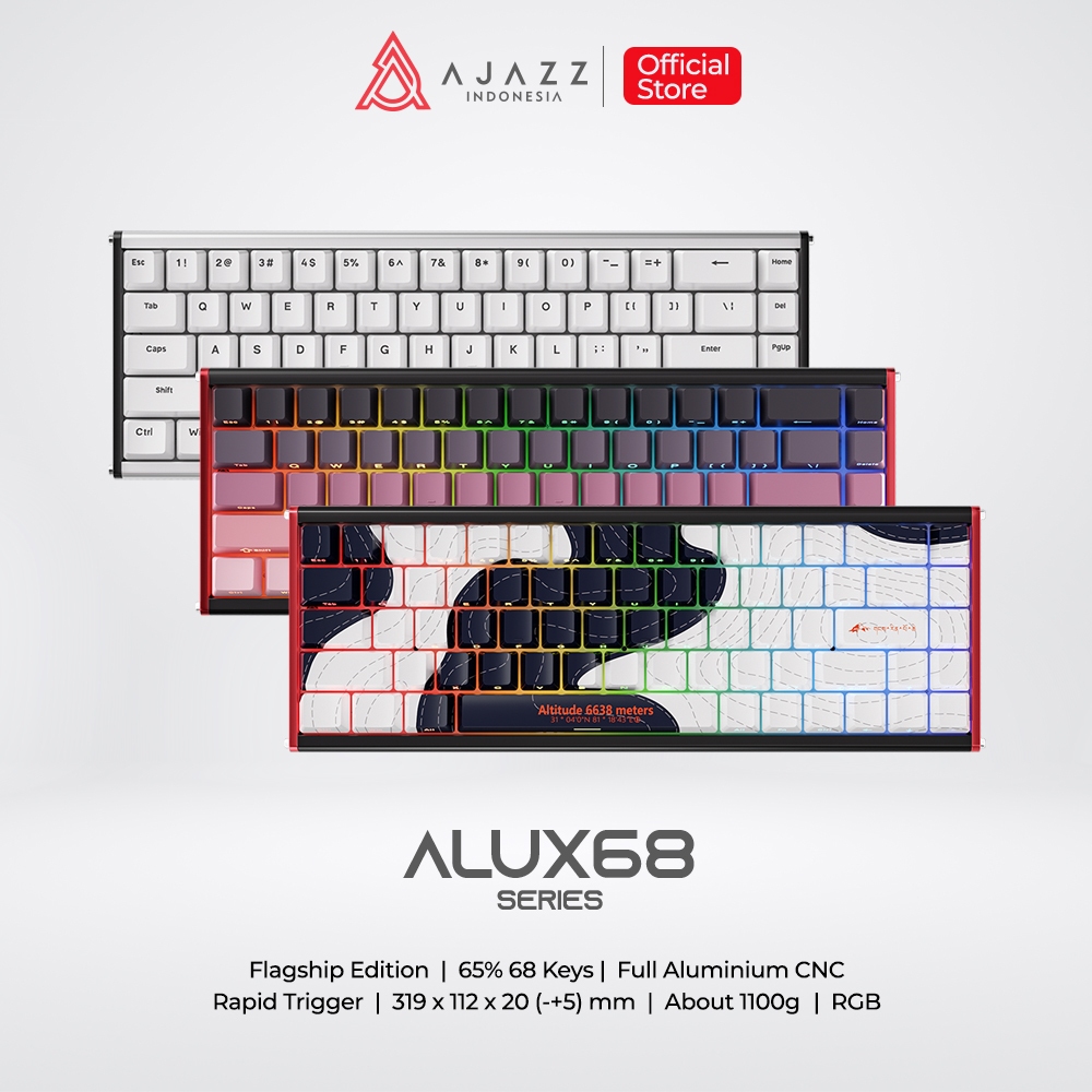 Ajazz ALUX68 Series Full Aluminium CNC Wired Mechanical Keyboard HE Magnetic Switch Rapid Trigger Su