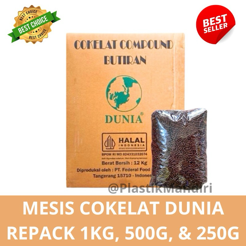 

Meses/ Mesis Coklat Merk Dunia Repack 250Gr, 500Gr & 1Kg