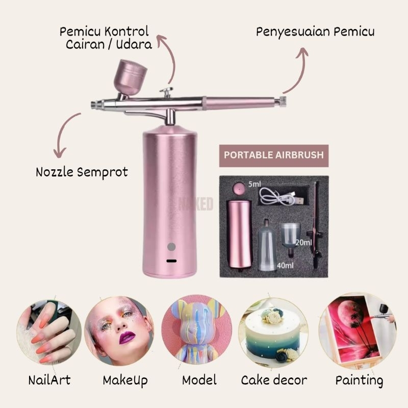 Nail Airbrush Portable Compressor Gun Ombre Nails