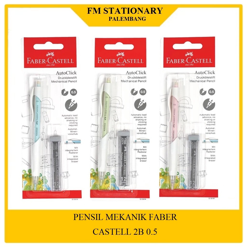 

Pensil Mekanikk Faber Castell Auto Click 0.5mm free Refill