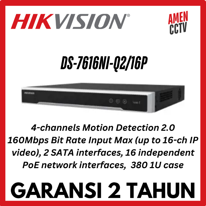 NVR Hikvision DS-7600-Q1/Q2 Series (4 MP & H.265+) DS-7616NI-Q2/16P