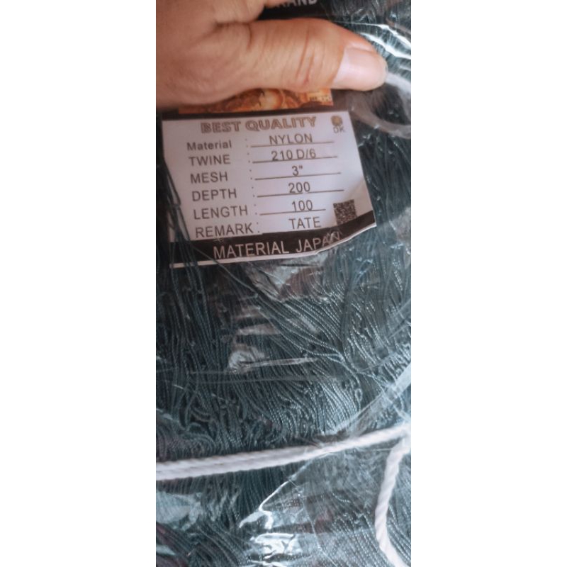jaring nilon 3 jari longgar D6 200/100 y