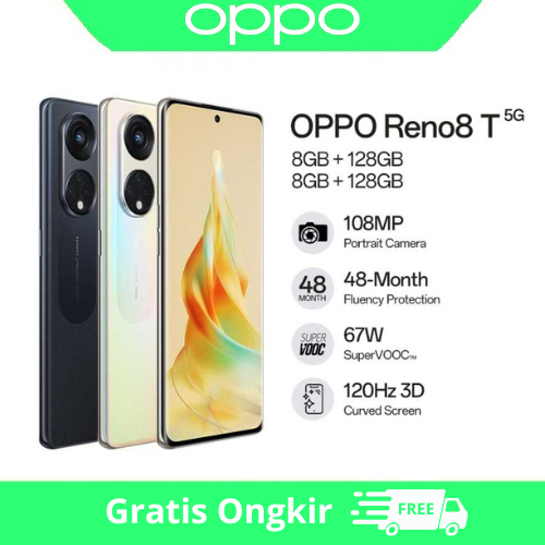HP OPPO RENO 8T 5G 8/256 GB - OPPO RENO 8 T 5G RAM 8GB ROM 256GB