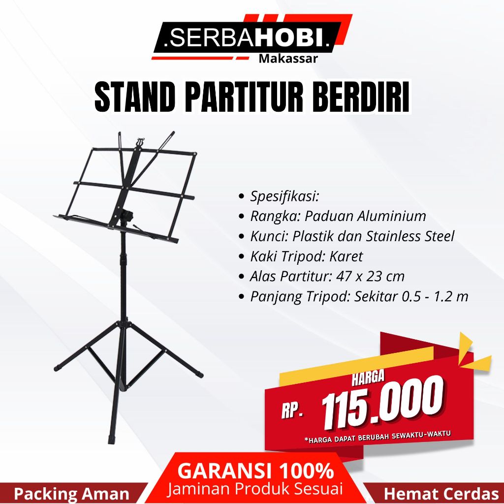 Stand Buku Partitur Berdiri Model Tripod Harga Murah