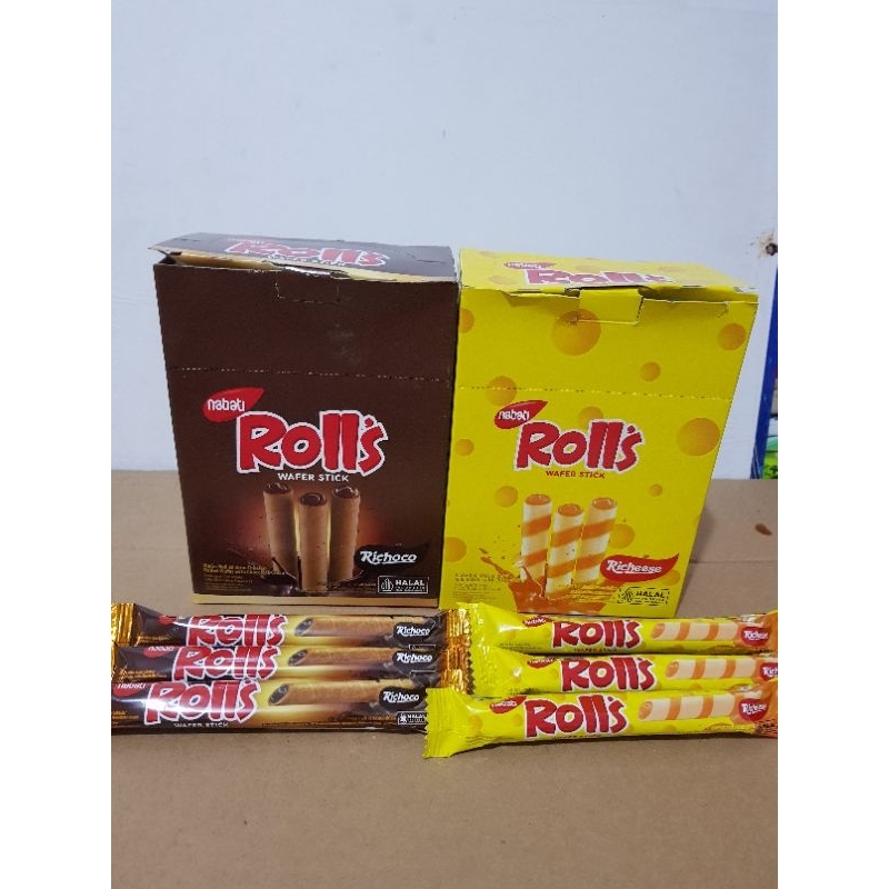 

Nabati rolls roll's keju coklat nabati cheese & chocolate wafer stick