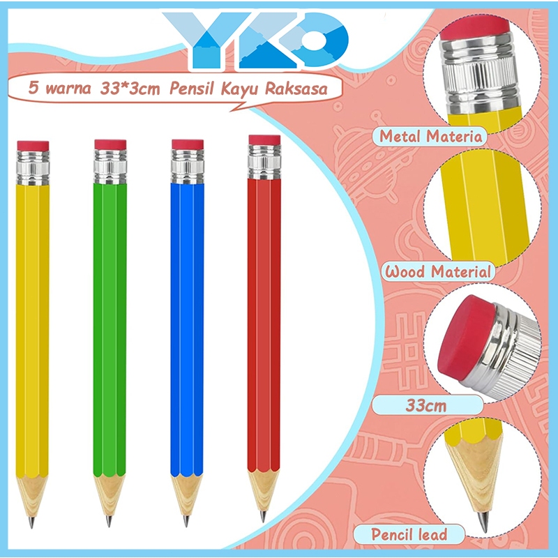 

YKO 33 CM Pensil Jumbo Besar Mainan Pencil Pensil Jumbo Hiasan Photo Kado Alat Tulis Anak-anak