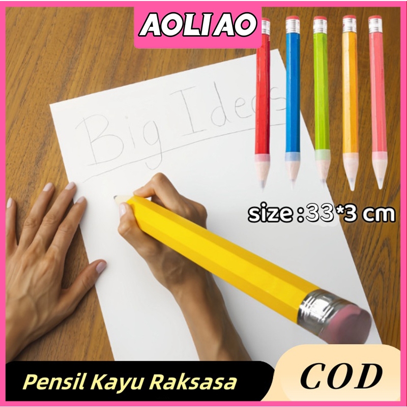 

AOLIAO 33 CM Pensil Jumbo Besar Mainan Pencil Pensil Jumbo Hiasan Photo Kado Alat Tulis Anak-anak