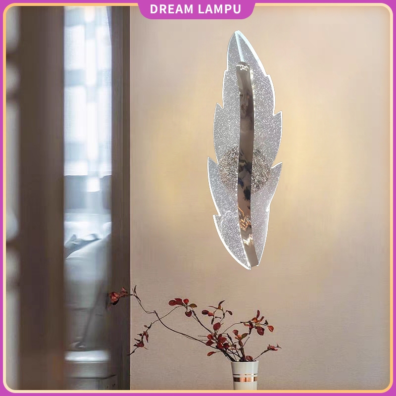 Lampu dinding daun akrilik modern minimalis Teras/tangga/kamar mandi/kamar tidur Lampu hias 3 warna