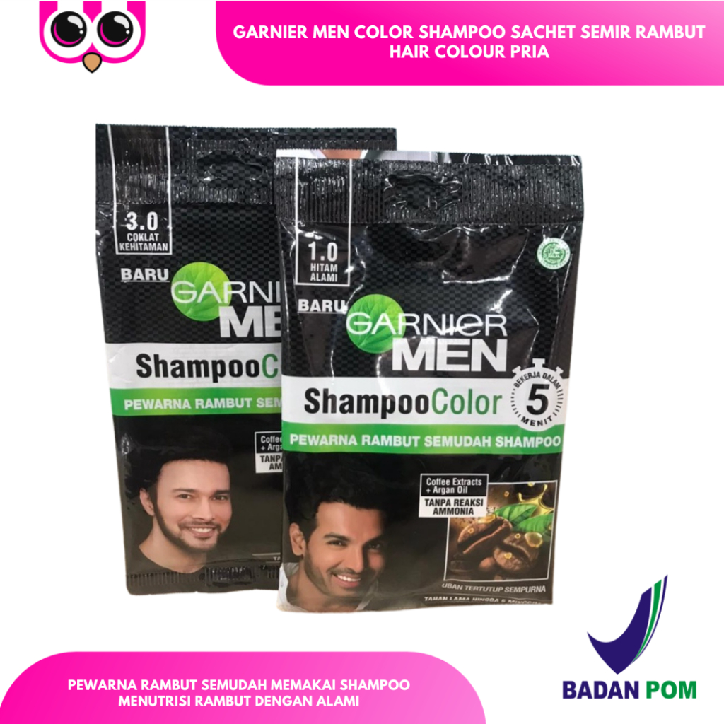 GARNIER MEN COLOR SHAMPOO SACHET SEMIR RAMBUT HAIR COLOUR PRIA