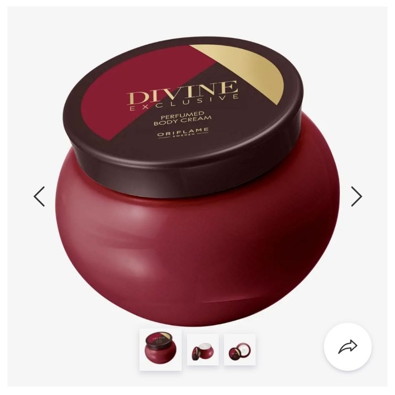 divine exclusive perfumed body cream oriflame