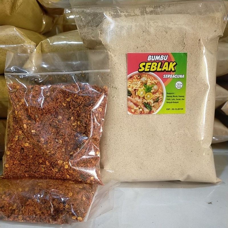 

PAKET BUMBU KUAH SEBLAK 1KG +BONUS CABE BUBUK 100GRAM