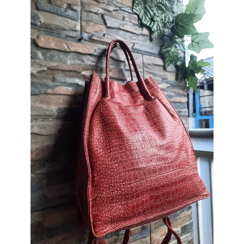 Ransel Merah NICOLE MILLER - TAS PRELOVED BRANDED ORIGINAL