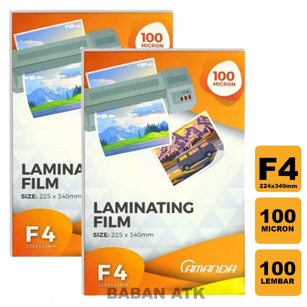 

Laminating Film F4 Amanda 100 Micron 1 Isi 100 Lembar ( 225 x 340 mm )