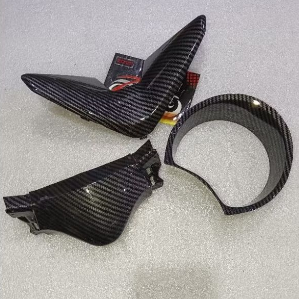 PAKET COVER CARBON SATU SET STANG/SPEEDO/DAGU NMAX OLD / LAMA CARBON HITAM ZORO