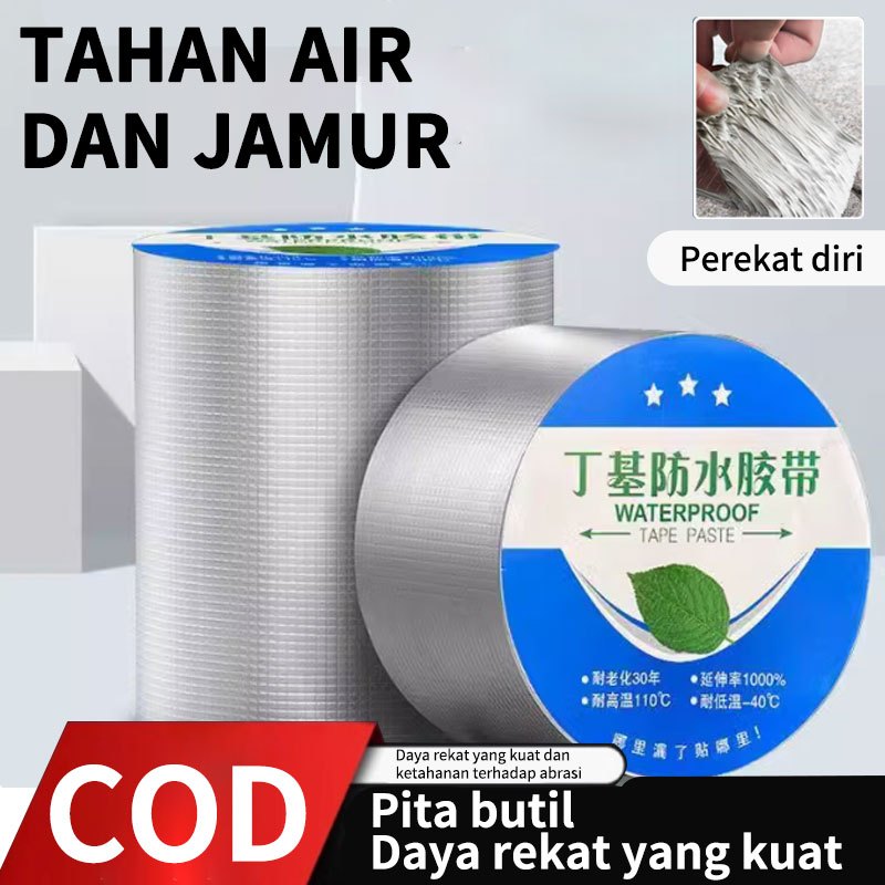 LAKBAN ANTI BOCOR Anti Bocor Butil Aluminium super kuat aluminium foil tapeAnti Bocor Waterproof Fle