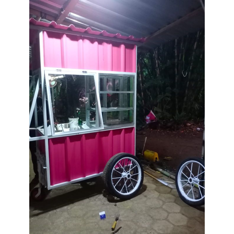gerobak gorengan/gerobak esbuah gerobak serbaguna free ongkir COD