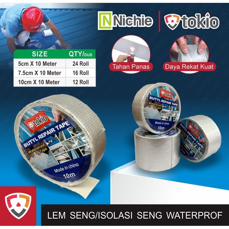 FLINKOTE/ LEM SENG TALANG / ISOLASI SENG TALANG /TAMBALAN TALANG WATERPROOF MERK TOKIO ROLL, 10 METE