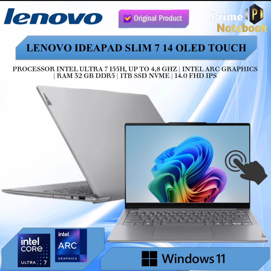 Laptop Lenovo Slim 7 14 Oled Touchscreen Ultra 7 155 32GB 1TB W11 14.0Fhd Ips
