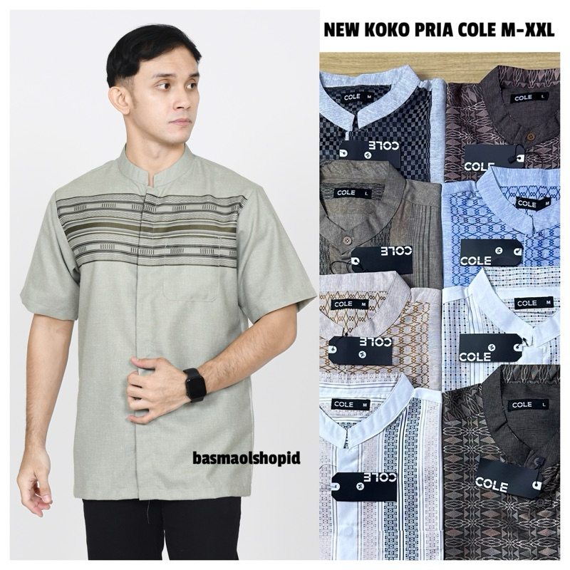 CL123-CL147 Koko CL Pria Dewasa Terbaru 2025 | Kemeja Koko Motif Bordir Lengan Pendek | Pakaian Musl