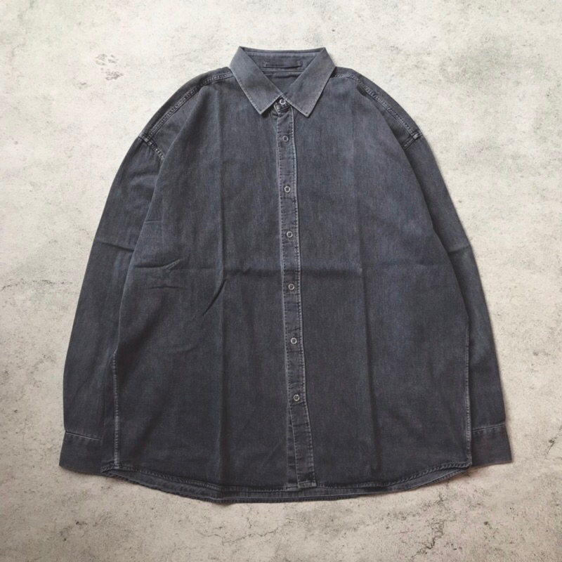 WIT AND WONDER Oversized Denim Shirt (Gray)