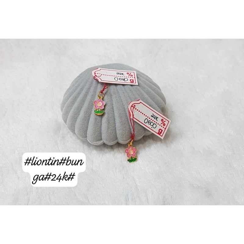 Liontin Emas Asli Bunga 24K Hongkong 999%