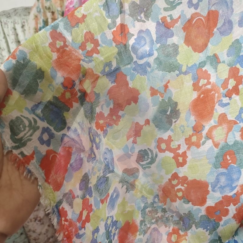 kain organza motif - kain organza motif - bahan antik - kain pesta - kain dress motif - kain organdi