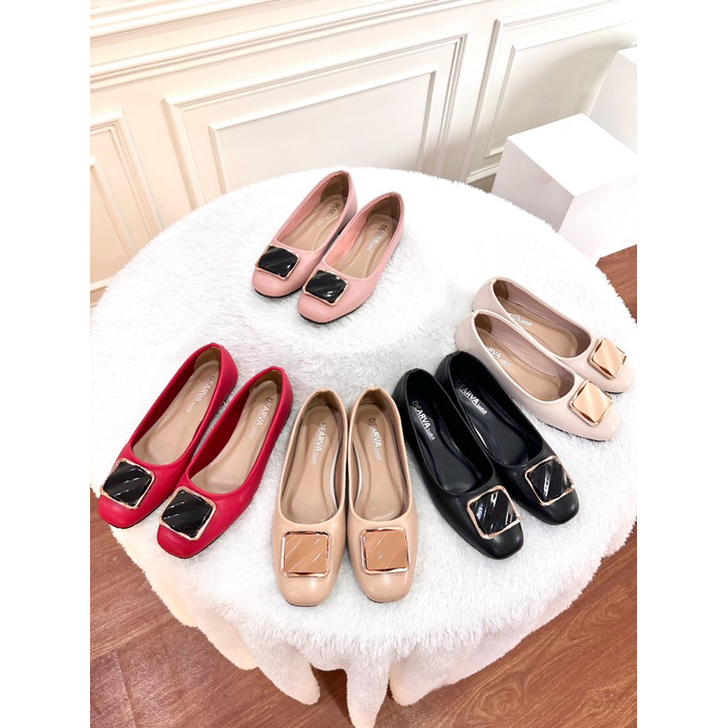 sepatu balet Louisdear B12 flat shoes wanita Louisdear bahan kulit Dove Import