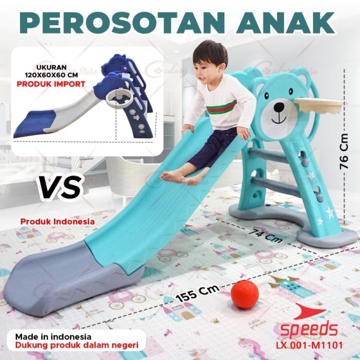 Perosotan Anak Dengan Ring Basket Slide Indoor Playground