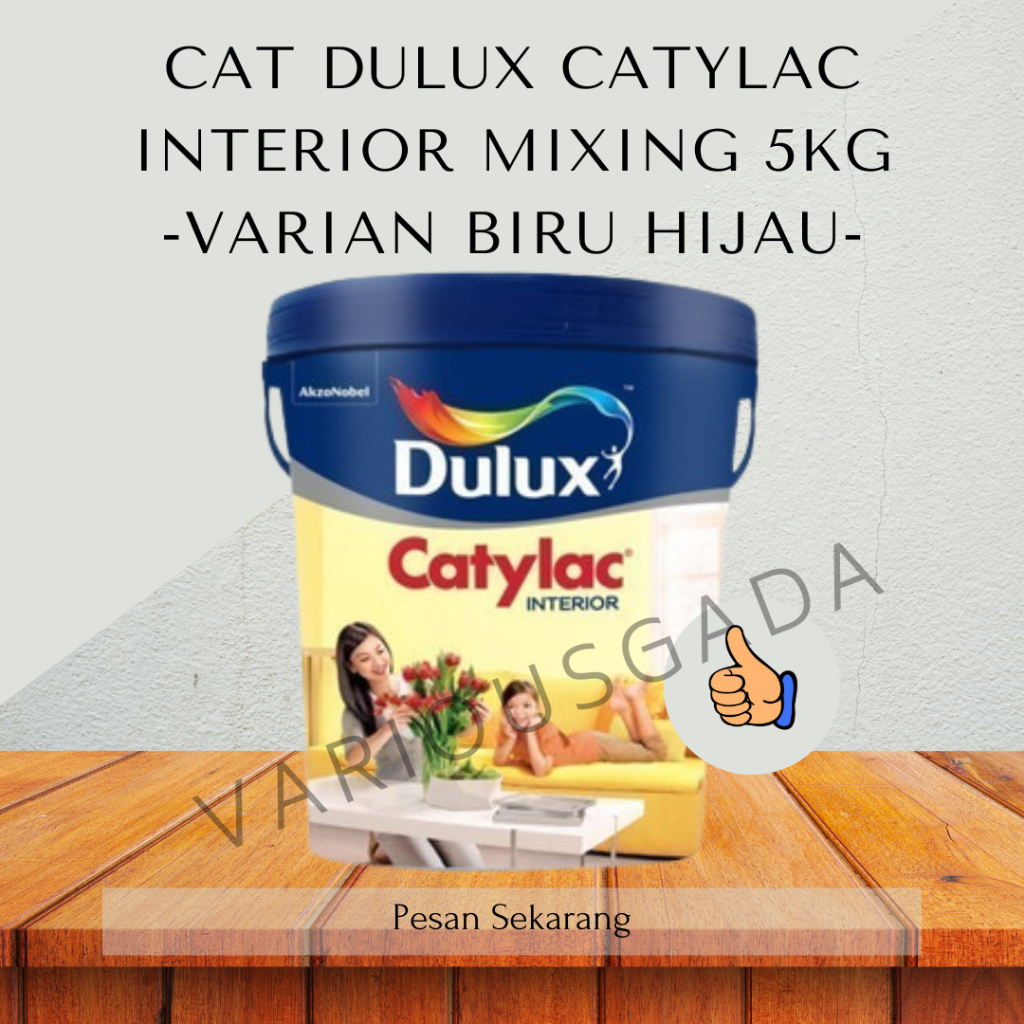 FREE KUAS  CAT DULUX CATYLAC INTERIOR MIXING 5KG - VARIAN BIRU HIJAU