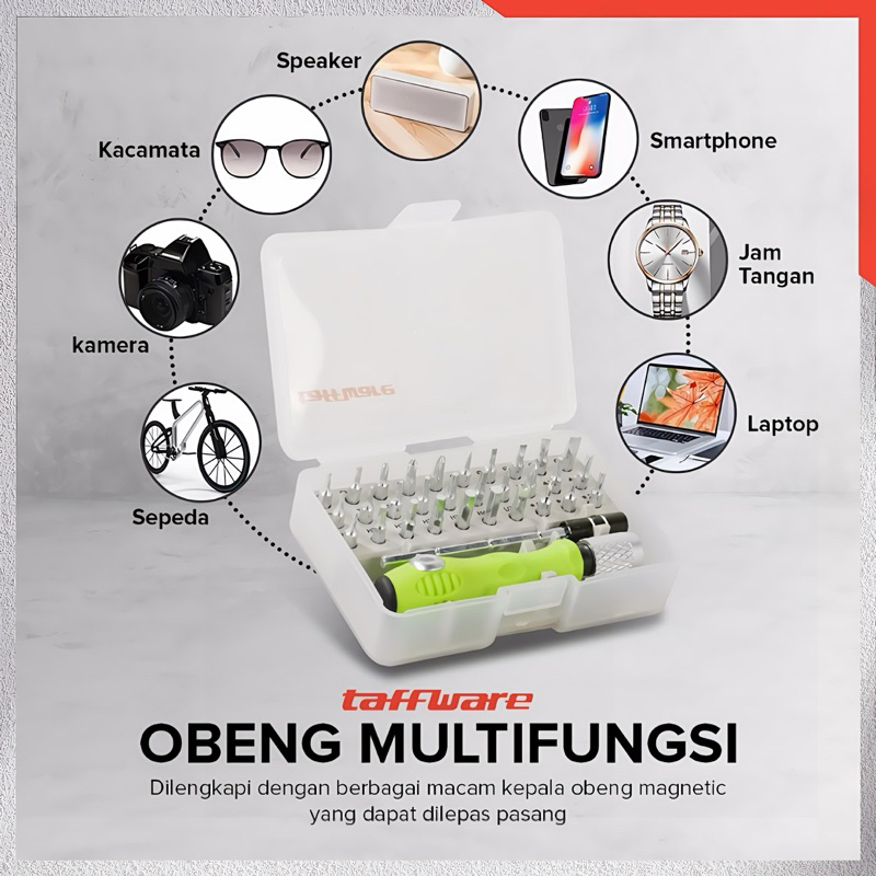 TAFFWARE OBENG SERBAGUNA OBENG SET 32 IN 1