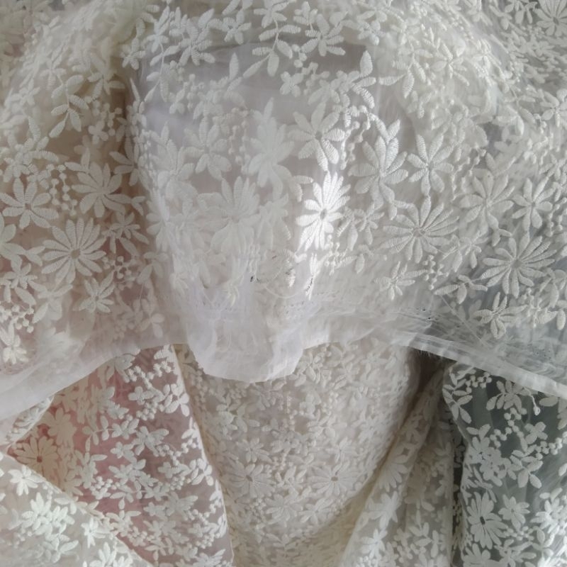 Kain organza bordir | Harga/0,5m | bahan organza bordir| bahan organza bordir | kain organza bordir.