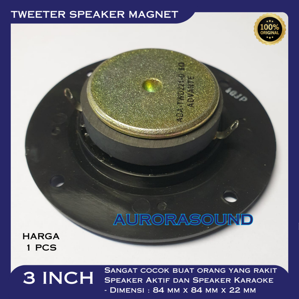 TWEETER 3 INCH TWITER SPEAKER MAGNET 3IN UNTUK SPEAKER KARAOKE HIGH QUALITY