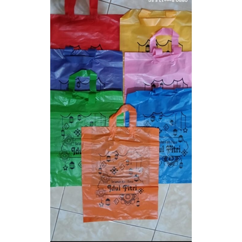Plastik Lebaran idul Fitri / Tas plastik hantaran lebaran 30x40 isi 10 pcs ,Bahan tebal tidak mudah 