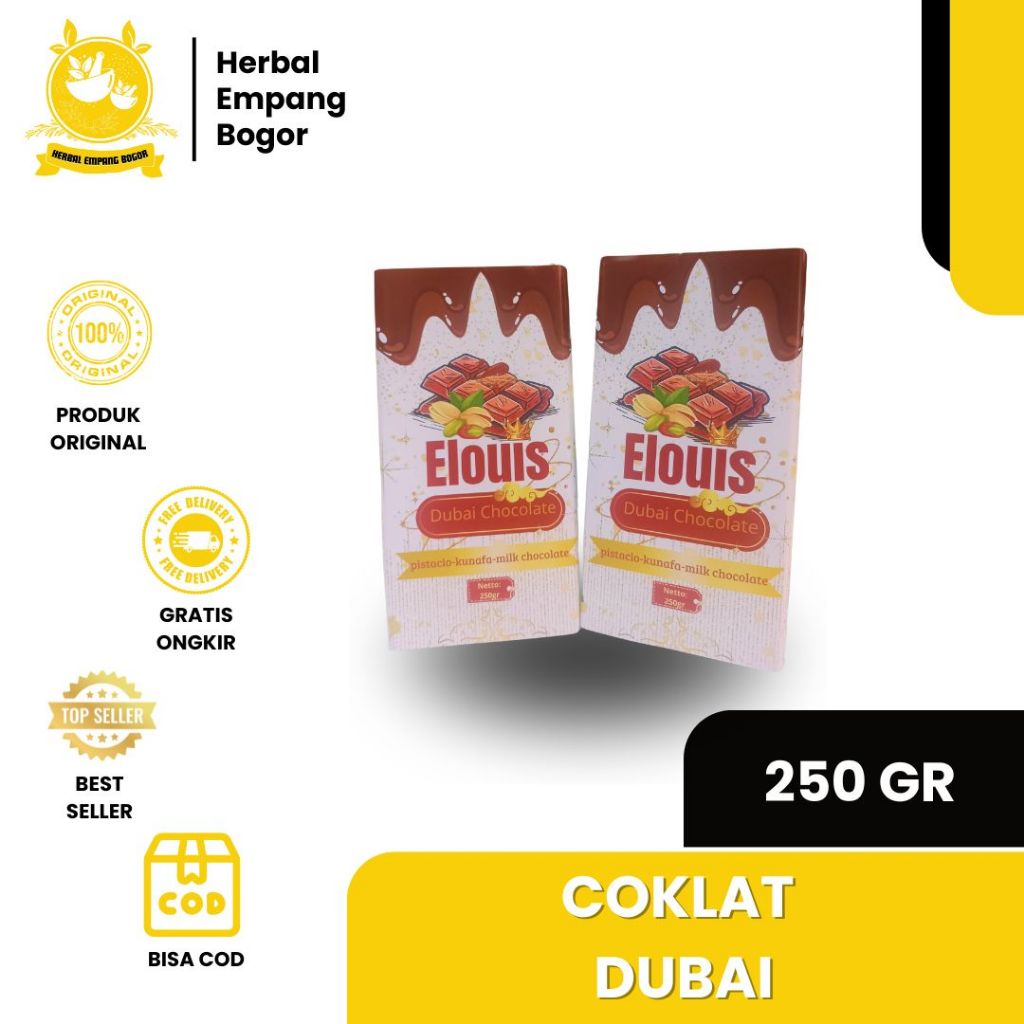

Coklat Dubai; Coklat Kunafa Pistachio Swiss Fru & Deep Melt elois dubai chocolate gratis ongkir bisa cod herbal empang bogor