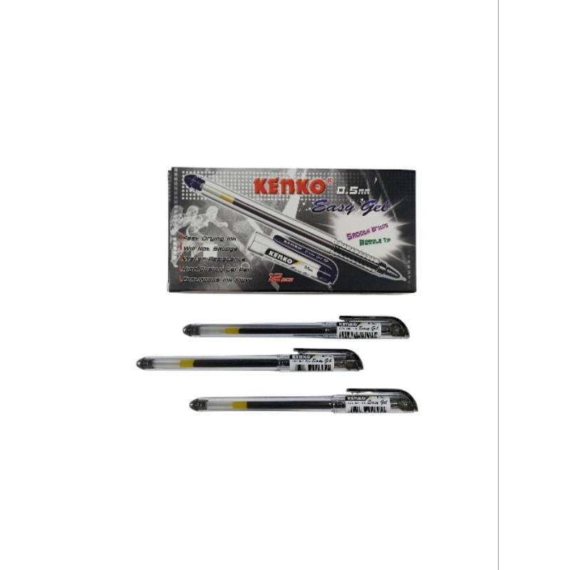 

Pulpen gell kenko hitam per lusin...