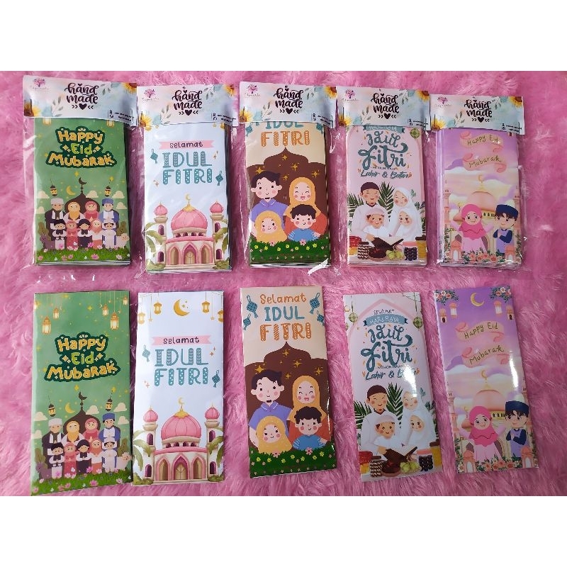 

1 pack (10 pcs) Amplop lebaran aesthetic desain lucu