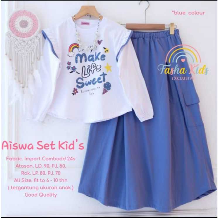 Baju Muslim Anak Perempuan 2025 Cewek 5 6 9 10 Tahun Baju Lebaran 2In1 Tunik Oneset Tpa Mewah Tk Set