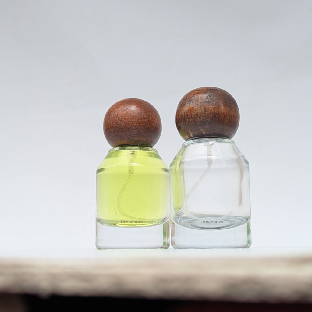 Urbanboxs | Botol parfum tutup kayu | Botol parfum hertik 30ml tutup kayu bulat SM3