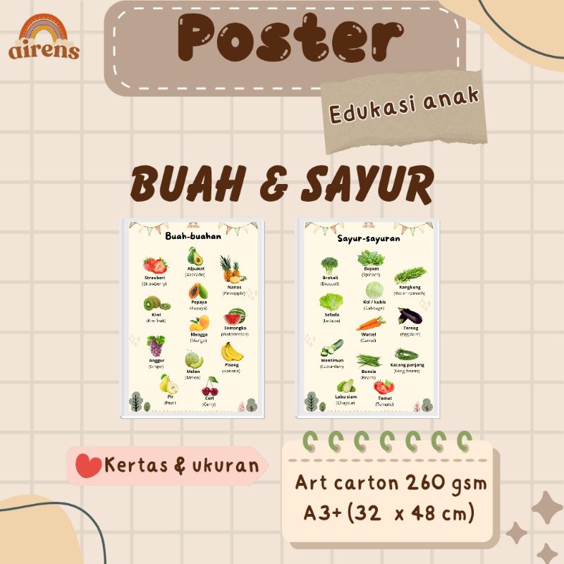 poster edukasi buah dan sayur