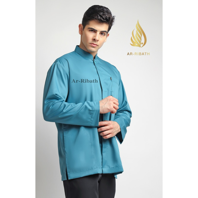 TERBARU BAJU KOKO ARRIBATH COLLECTION KERAH PENDEK SANGHAI KANCING DALAM KANTONG SAMPING BUSANA MUSL