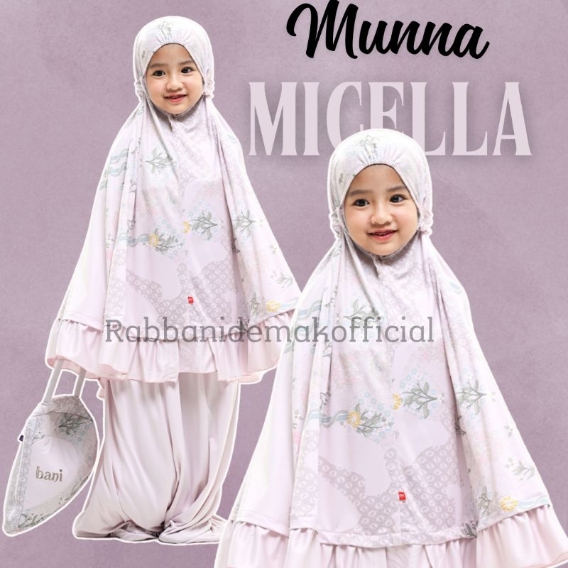 RABBANI - MUNNA MICELLA - BANI BATUTA - MUKENA ANAK RABBANI - MUKENA MOTIF - RABBANI 100% ORIGINAL -