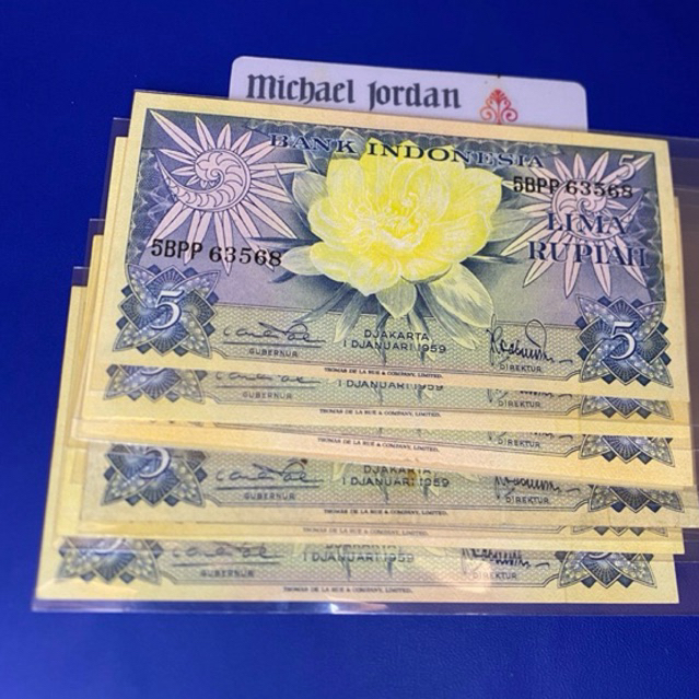 kertas kuno Indonesia 5 rupiah tahun 1959
