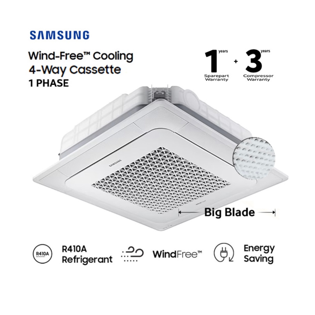 Samsung AC Cassette Inverter 4 Way Wind-Free 2 PK - AC052TN4DKC/EA