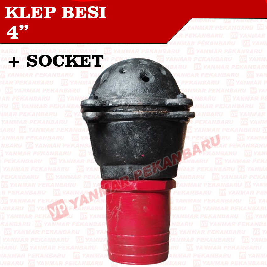 4" Klep Besi + Socket Soket Foot Valve Foot Klep Sarang Tawon Mesin Pompa Air 4 Inci Inchi